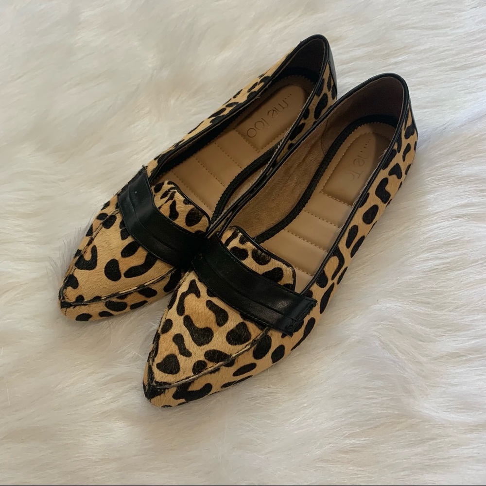 Me Too Leopard Print Flats with Black Accents